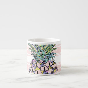 Kleurrijke ananas illustratie. espresso kop