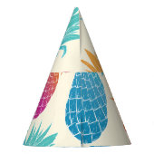 Kleurrijke ananas lichtgele achtergrond feesthoedjes (Achterkant)