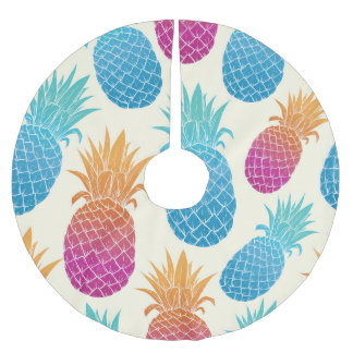 Kleurrijke ananas lichtgele achtergrond kerstboom rok