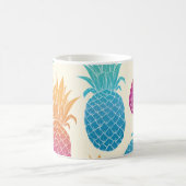 Kleurrijke ananas lichtgele achtergrond koffiemok (Center)