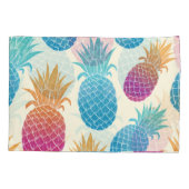 Kleurrijke ananas lichtgele achtergrond kussensloop (Achterkant)