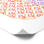 Kleurrijke ananas lijn art poster (Hoek)