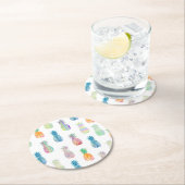 Kleurrijke ananas ronde kartonnen onderzetter (Insitu)