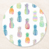 Kleurrijke ananas ronde kartonnen onderzetter (Voorkant)