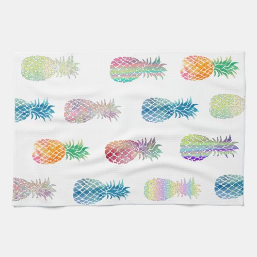 Kleurrijke ananas theedoek (Horizontaal)