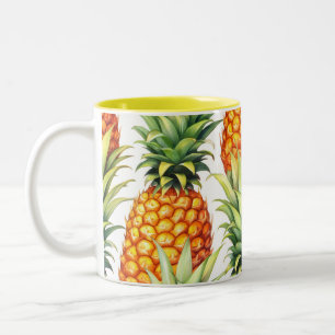 Kleurrijke ananas zomer tropisch patroon tweekleurige koffiemok