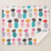 Kleurrijke ananasbladeren, tropische doedel. sherpa deken (Voorkant (horizontaal))