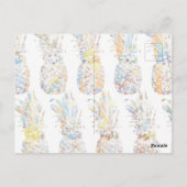 Kleurrijke ananasprint briefkaart (Achterkant)