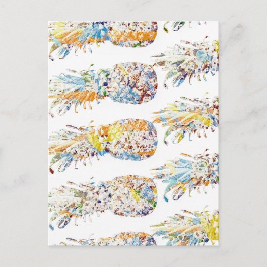 Kleurrijke ananasprint briefkaart (Voorkant)