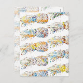 Kleurrijke ananasprint feestdagenkaart (Voorkant / Achterkant)