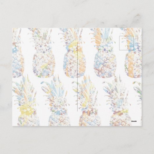 Kleurrijke ananasprint feestdagenkaart (Achterkant)