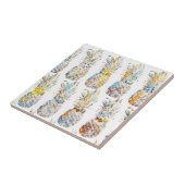 Kleurrijke ananasprint tegeltje (Zijkant)