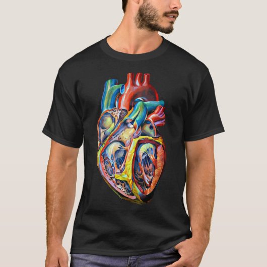 kleurrijke anatomie van het menselijk hart abstrac t-shirt (Voorkant)
