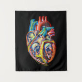 kleurrijke anatomie van het menselijk hart abstrac wandkleed (Voorkant)