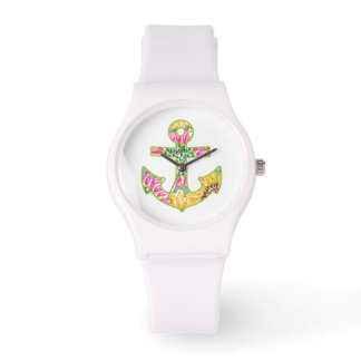 Kleurrijke anchor Nautical Watch Horloge