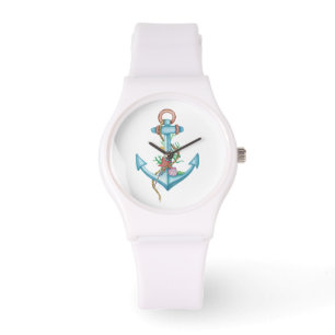 Kleurrijke anchor Nautical Watch Horloge