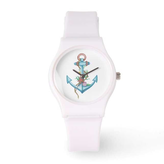 Kleurrijke anchor Nautical Watch Horloge (Voorkant)
