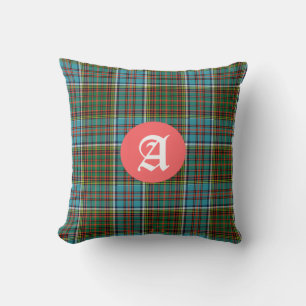 Kleurrijke Anderson Tartan Plaid Monogram Kussen