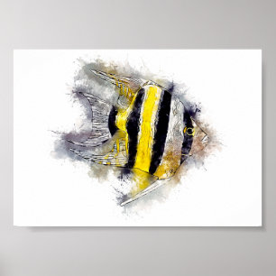 Kleurrijke AngelFish Perfect Aquarium cadeau idee Poster