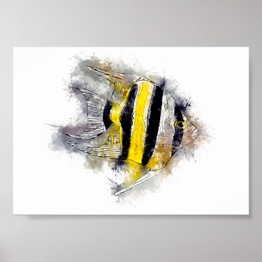 Kleurrijke AngelFish Perfect Aquarium cadeau idee Poster (Voorkant)