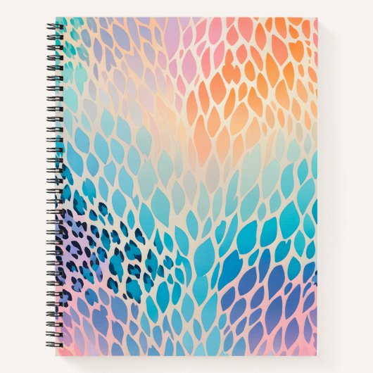 Kleurrijke Animal Print Art Spiral Notitieboek (Voorkant)