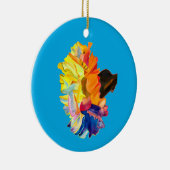 Kleurrijke anjercaterwaterverf bloem keramisch ornament (Rechts)