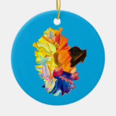 Kleurrijke anjercaterwaterverf bloem keramisch ornament (Voorkant)