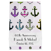 kleurrijke ankers, patroon van de anker, Jubileum Medium Cadeauzakje (Achterkant)