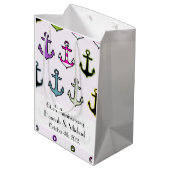 kleurrijke ankers, patroon van de anker, Jubileum Medium Cadeauzakje (Achterkant Gekanteld)