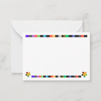 Kleurrijke ansichtkaart notitiekaartje