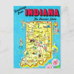 Kleurrijke ansichtkaart van Indiana Briefkaart