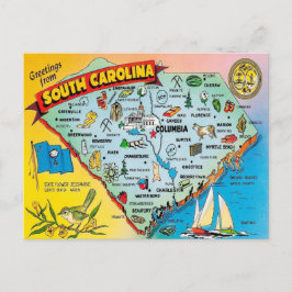 Kleurrijke ansichtkaart van South Carolina in vint Briefkaart