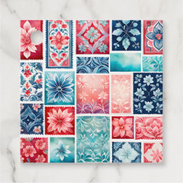 Kleurrijke Antiek Stamp Art Gift Labels