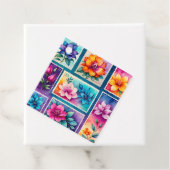 Kleurrijke Antiek Stamp Art Gift Labels (In situ)