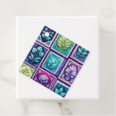 Kleurrijke Antiek Stamp Art Gift Labels (In situ)