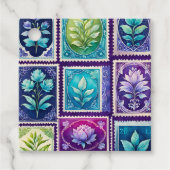 Kleurrijke Antiek Stamp Art Gift Labels (Voorkant)