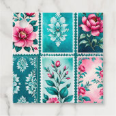 Kleurrijke Antiek Stamp Art Gift Labels (Voorkant)