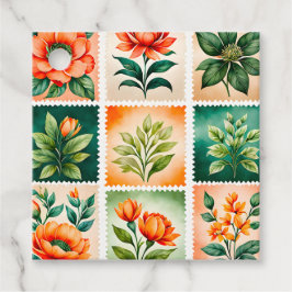 Kleurrijke Antiek Stamp Art Gift Labels