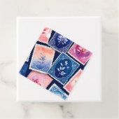 Kleurrijke Antiek Stamp Art Gift Labels (In situ)