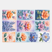 Kleurrijke Antiek Stamp Art Wrapping Papieren Blad Inpakpapier Vel (Voorkant 3)