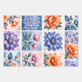 Kleurrijke Antiek Stamp Art Wrapping Papieren Blad Inpakpapier Vel (Voorkant)