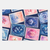 Kleurrijke Antiek Stamp Art Wrapping Papieren Blad Inpakpapier Vel (Voorkant)