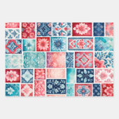 Kleurrijke Antiek Stamp Art Wrapping Papieren Blad Inpakpapier Vel (Voorkant)