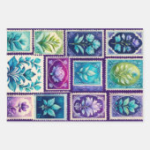 Kleurrijke Antiek Stamp Art Wrapping Papieren Blad Inpakpapier Vel (Voorkant)