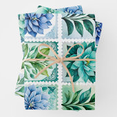 Kleurrijke Antiek Stamp Art Wrapping Papieren Blad Inpakpapier Vel