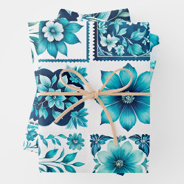 Kleurrijke Antiek Stamp Art Wrapping Papieren Blad Inpakpapier Vel