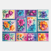 Kleurrijke Antiek Stamp Art Wrapping Papieren Blad Inpakpapier Vel (Voorkant)