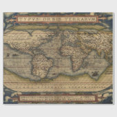 Kleurrijke Antiek  Wereldkaart Cadeaupapier (Vlak)