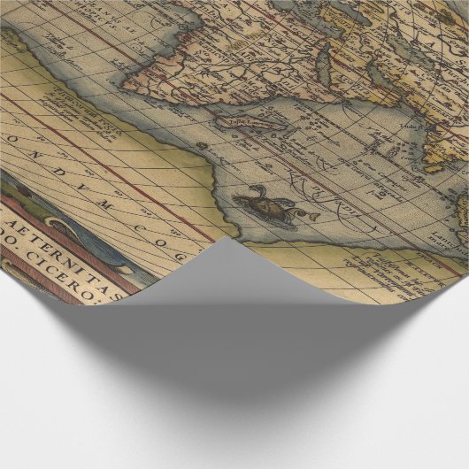 Kleurrijke Antiek  Wereldkaart Cadeaupapier (Hoek)