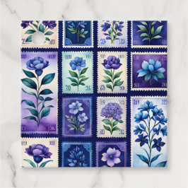 Kleurrijke antieke postzegel kunst cadeau labels
